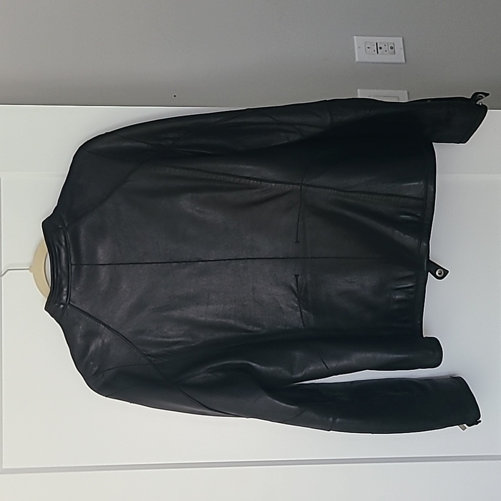 Women's black leather jacket Jones New York - Picture 6 of 11
